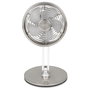 Unold Steel Flex 86705 Ventilador de Mesa Recargable, Cromo, 14 cm, 4 W, 12 h de Autonomía