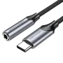 Vention Adaptador Audio BGMHA, Cable 3.5mm Hembra a USB-C Macho 10cm Gris, Compatible con Samsung, Huawei, Xiaomi, Apple, OnePlus