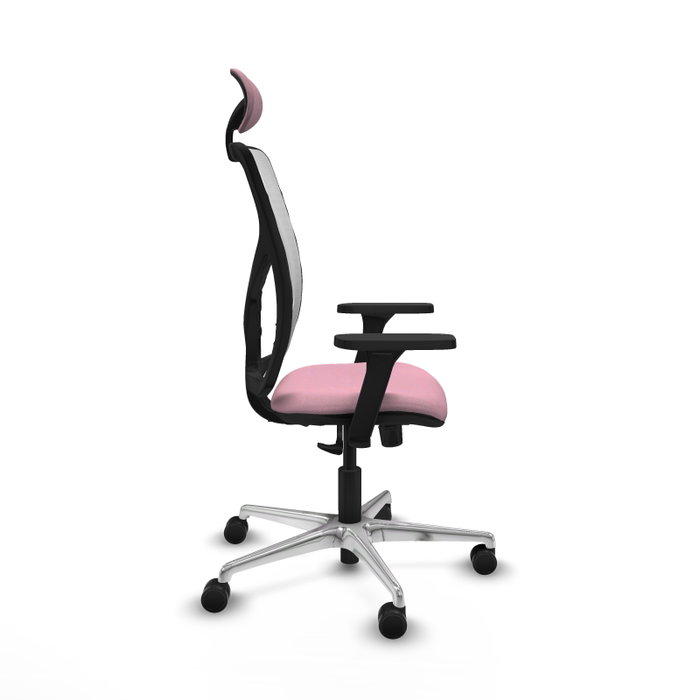 PIQUERAS Y CRESPO Silla de oficina Motilla Rosa y Blanca con mecanismo Sincro PIQUERAS Y CRESPO Silla de oficina Motilla Rosa y Blanca con mecanismo Sincro