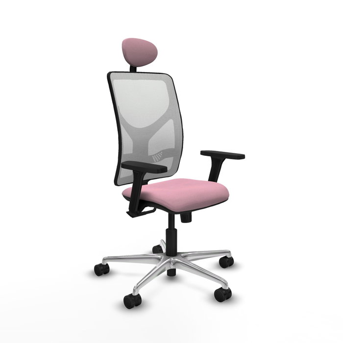 PIQUERAS Y CRESPO Silla de oficina Motilla Rosa y Blanca con mecanismo Sincro PIQUERAS Y CRESPO Silla de oficina Motilla Rosa y Blanca con mecanismo Sincro