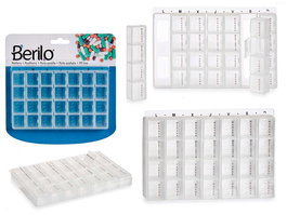 Berilo Pastillero Semanal Transparente 17x2.5x11 cm Plástico (Set de 24)