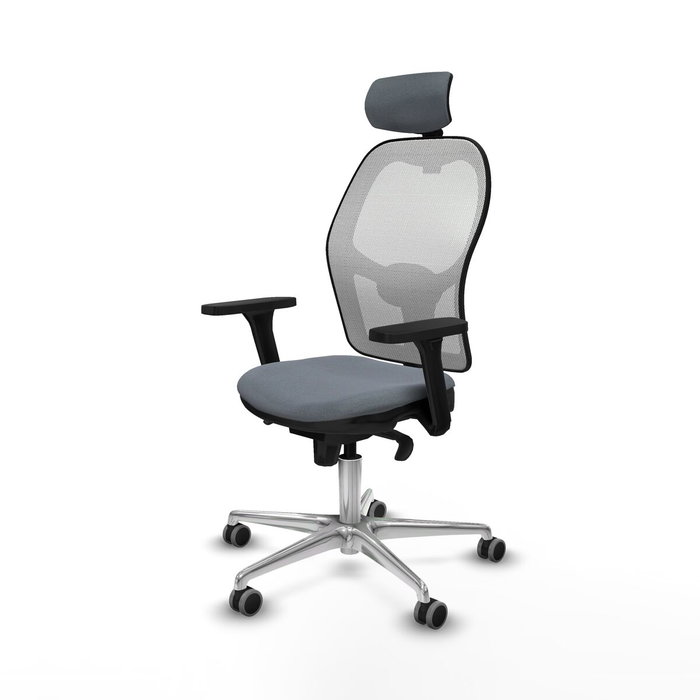 PIQUERAS Y CRESPO Silla de oficina Jorquera con mecanismo Sincro, Gris y Blanco