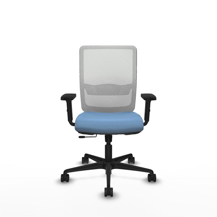PIQUERAS Y CRESPO Silla de oficina Haches con mecanismo Sincro/Traslack, Azul cielo y Blanco
