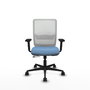 PIQUERAS Y CRESPO Silla de oficina Haches con mecanismo Sincro/Traslack, Azul cielo y Blanco