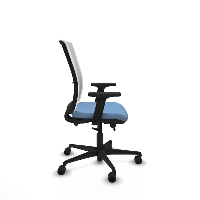 PIQUERAS Y CRESPO Silla de oficina Haches con mecanismo Sincro/Traslack, Azul cielo y Blanco