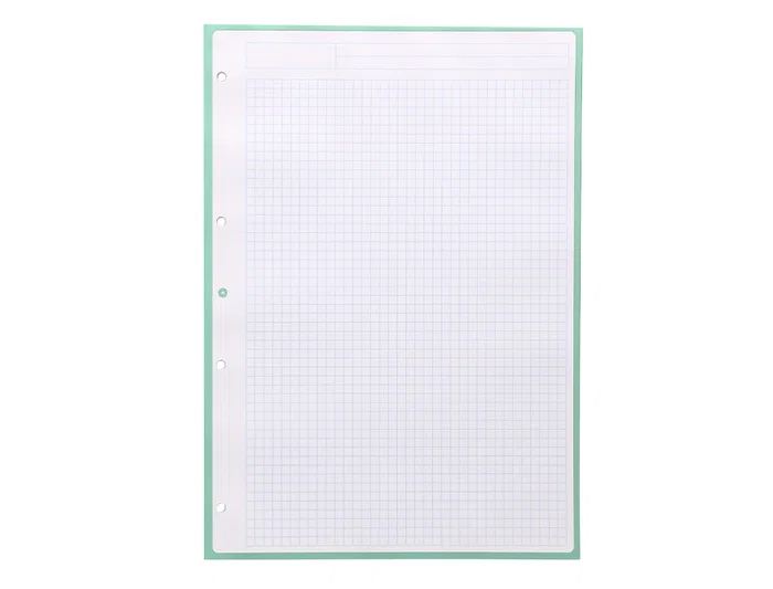 Antartik Recambio A4 80 hojas 90gr cuadro 5 mm 4 taladros 1 banda marco color menta