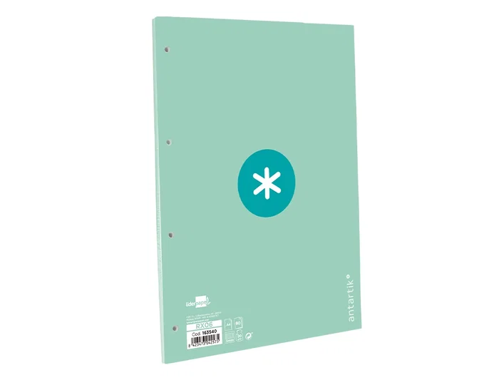 Antartik Recambio A4 80 hojas 90gr cuadro 5 mm 4 taladros 1 banda marco color menta