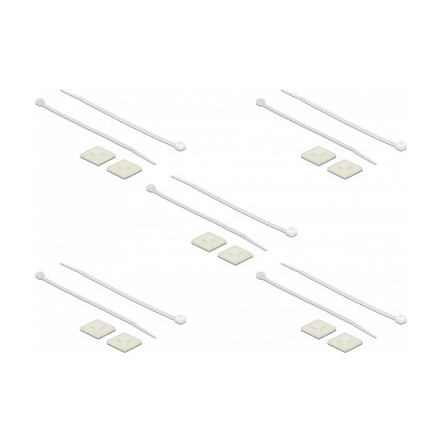 DeLOCK 18677 - Soportes de fijación de 25x25 mm con bridas 150x3.6 mm, Blanco, Nylon, 10 Unidades DeLOCK 18677 - Soportes de fijación de 25x25 mm con bridas 150x3.6 mm, Blanco, Nylon, 10 Unidades