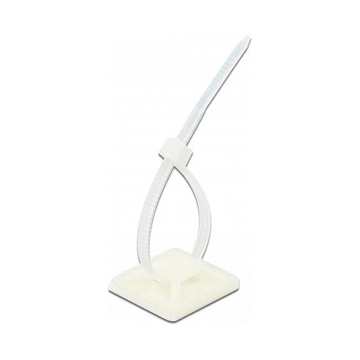 DeLOCK 18677 - Soportes de fijación de 25x25 mm con bridas 150x3.6 mm, Blanco, Nylon, 10 Unidades DeLOCK 18677 - Soportes de fijación de 25x25 mm con bridas 150x3.6 mm, Blanco, Nylon, 10 Unidades