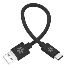 Celly Cable USBAUSBCCOT30BK USB-A a USB-C de 1.5 m, Carga Rápida 60W, Conector Macho Derecho, Tela Trenzada, Blanco