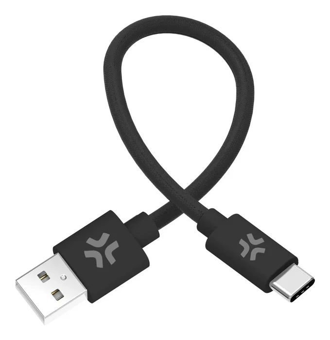 Celly Cable USBAUSBCCOT30BK USB-A a USB-C de 1.5 m, Carga Rápida 60W, Conector Macho Derecho, Tela Trenzada, Blanco