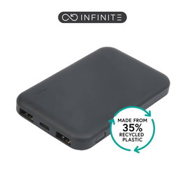 eSTUFF INFINITE Power Bank Cargador Portátil 5000 mAh, Batería Externa con 2 Puertos USB-A y USB-C, Carcasa Reciclada