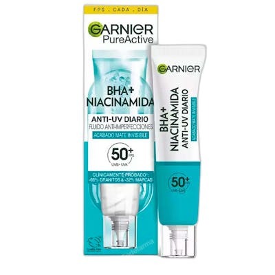 Garnier Pure Active BHA + Niacinamida Fluido Anti-imperfecciones SPF50+ 40 ml