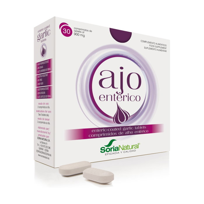Soria Natural Ajo Entérico 30 comprimidos, 900mg - Suplemento para circulación y articulaciones Soria Natural Ajo Entérico 30 comprimidos, 900mg - Suplemento para circulación y articulaciones