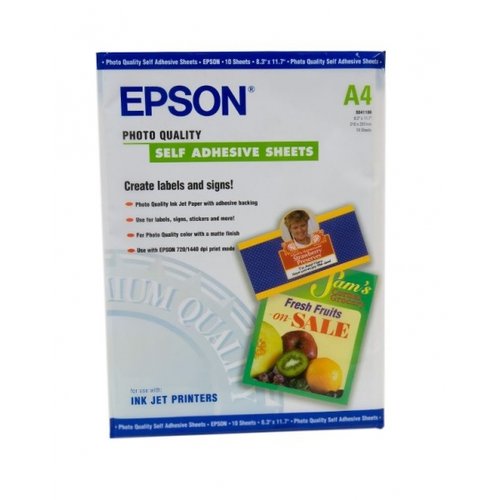 Epson Papel Autoadhesivo Especial HQ A4, 167g, 10 Hojas