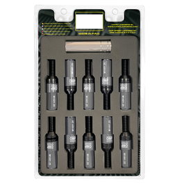 Omp Juego de 20 Tornillos con Protector de Aluminio Negro y Plata M14x1.25