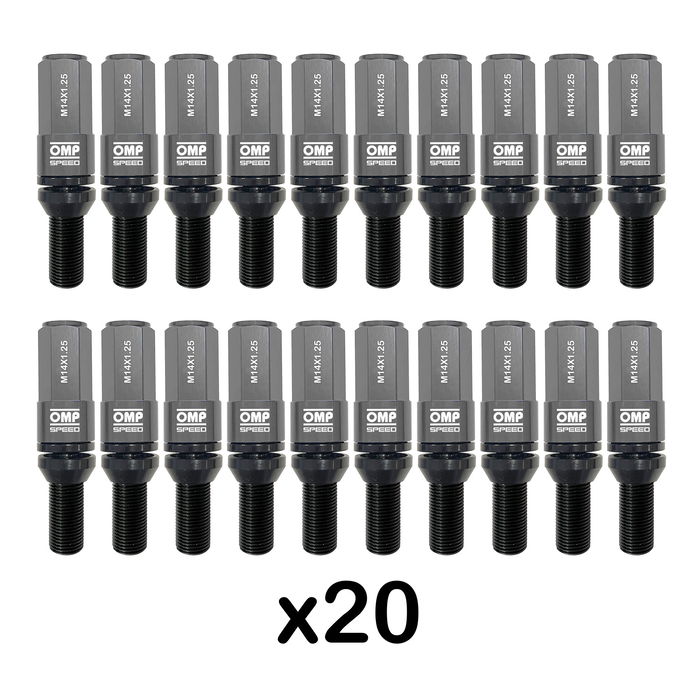 Kit de tornillos OMP OMPS09971402 28 mm Plata M14 x 1,25