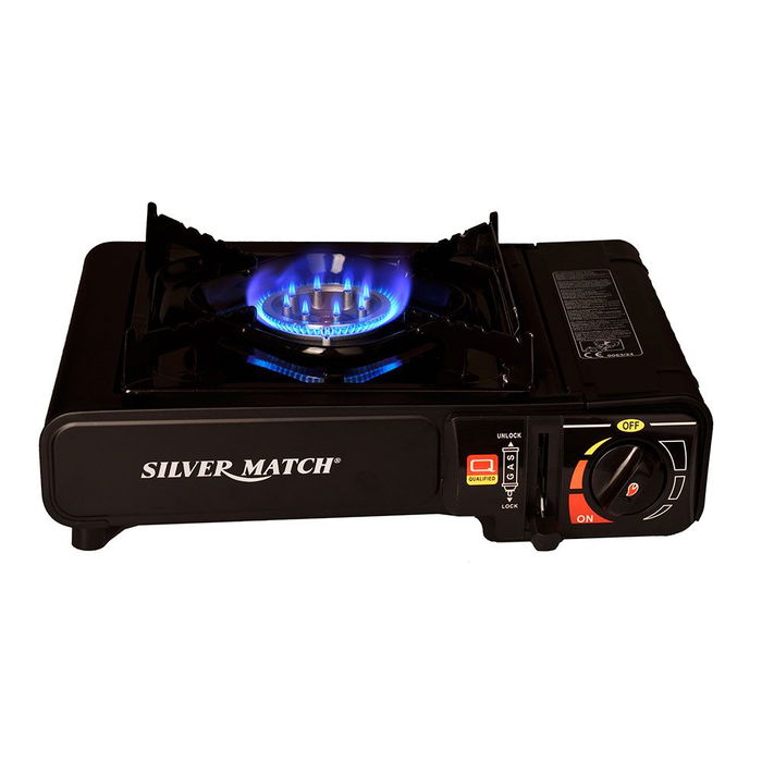 Silver Match Cocina Portátil de Gas 1 Fuego 20 kW 146 g/h Camping Exterior