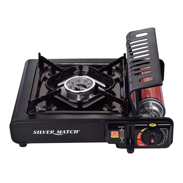 Silver Match Cocina Portátil de Gas 1 Fuego 20 kW 146 g/h Camping Exterior