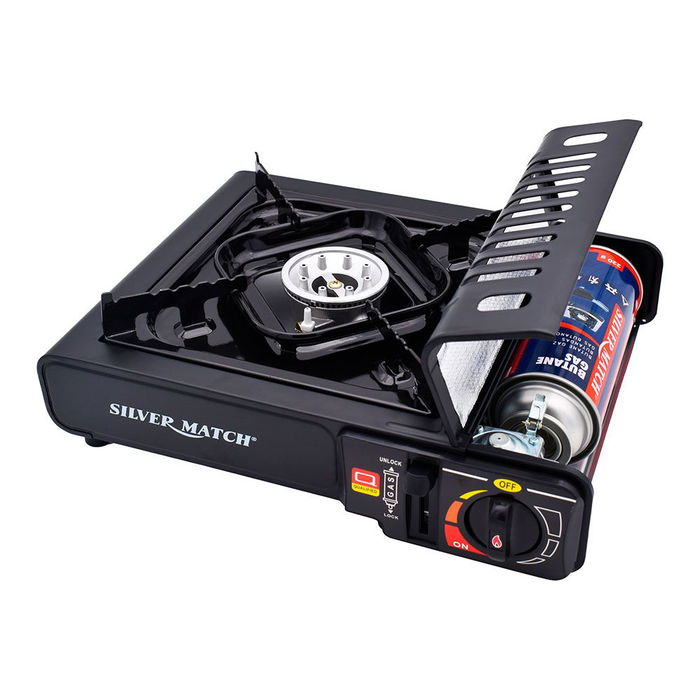 Silver Match Cocina Portátil de Gas 1 Fuego 20 kW 146 g/h Camping Exterior