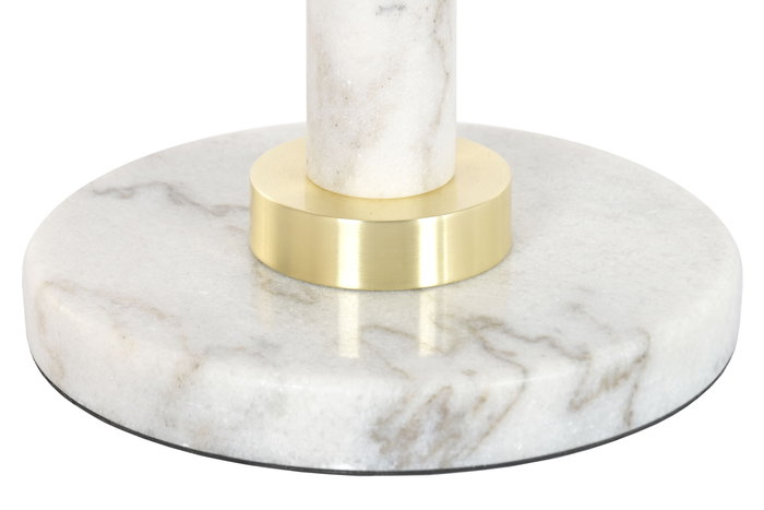 DKD Home Decor Mesita Auxiliar Moderna Blanco Dorado Metal Marmol 41 x 58 x 41 cm