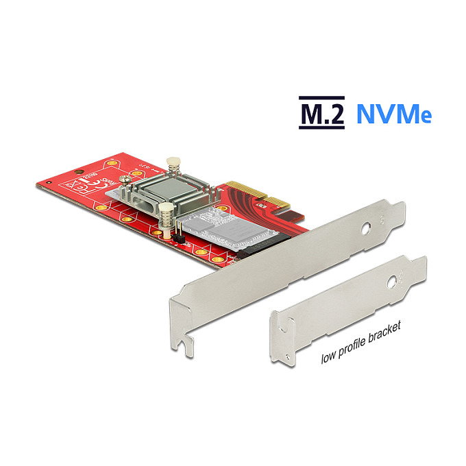 DeLOCK 89577 Tarjeta de expansión PCIe a NVMe M.2 Key M con disipador de calor, Perfil bajo
