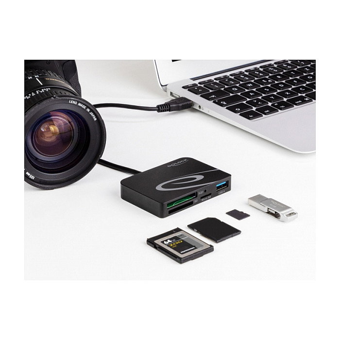 DeLOCK Lector de tarjetas 91756 para XQD/SD/Micro SD con puerto USB Tipo-A Negro DeLOCK Lector de tarjetas 91756 para XQD/SD/Micro SD con puerto USB Tipo-A Negro
