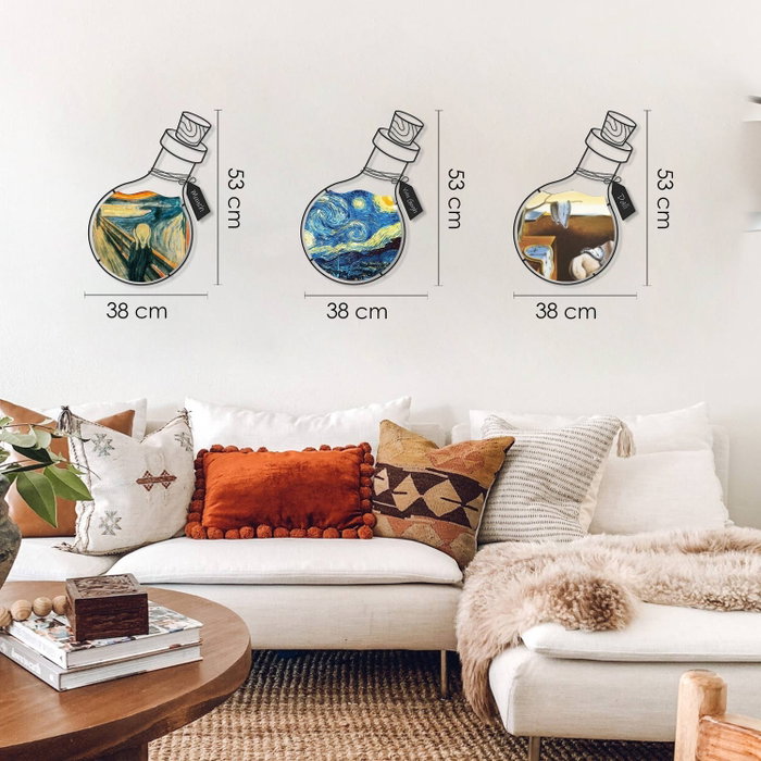 Wallity Set de 3 Arte de Pared de Metal APT710 Elegante y Moderno para Decoración de Hogar