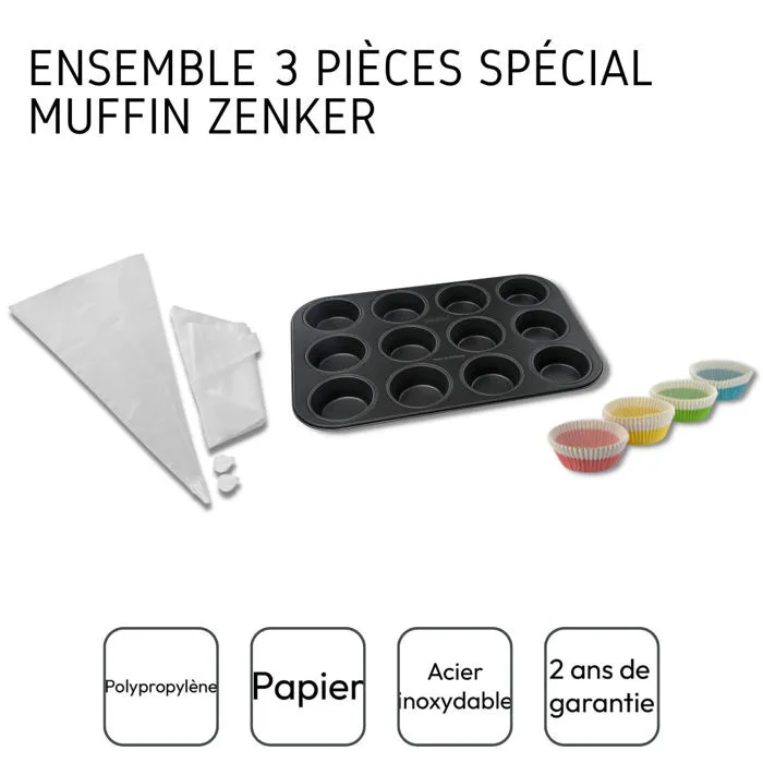 Zenker ZEN3176239998382 Juego de 3 Muffins Especiales