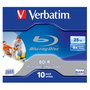 Verbatim BD-R Blu-Ray 25GB 6x Imprimible, Pack de 10 Jewel Case