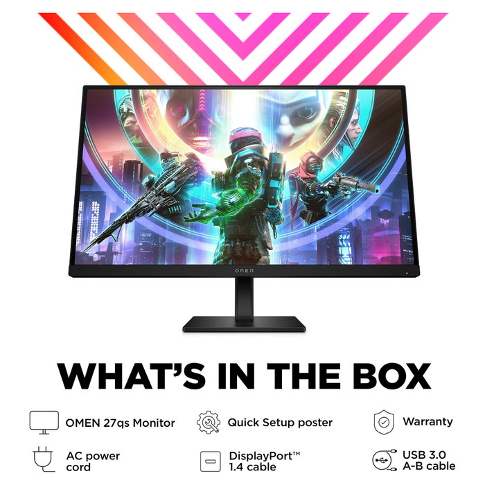 HP OMEN 27qs Monitor Gaming 27 pulg QHD 240Hz IPS Black