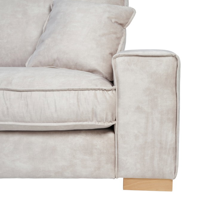 Sofá 4 Plazas Beige Tejido Salón 266 X 93 X 97 cm