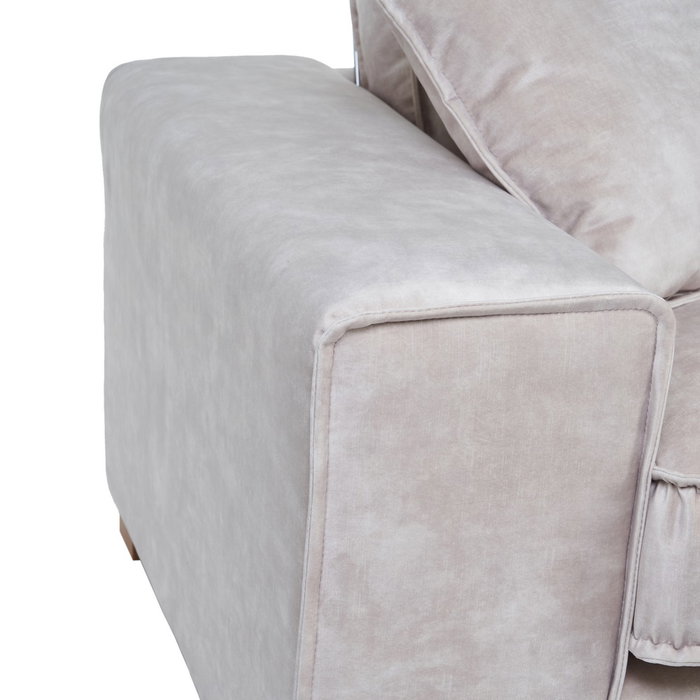 Sofá 4 Plazas Beige Tejido Salón 266 X 93 X 97 cm