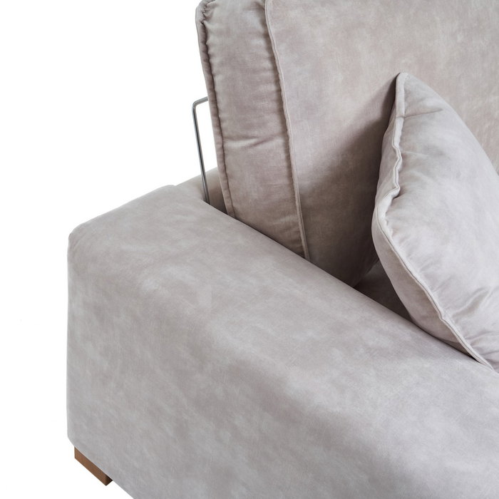 Sofá 4 Plazas Beige Tejido Salón 266 X 93 X 97 cm