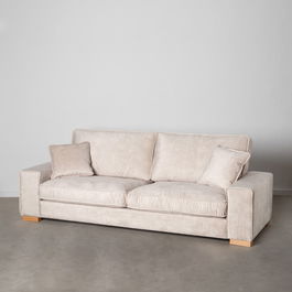 Sofá 4 Plazas Beige Tejido Salón 266 X 93 X 97 cm