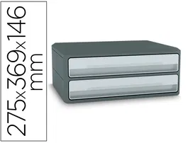 Cep Fichero Cajones Sobremesa Moov Up Reciclado 80% 2 Cajones Color Gris 275x369x146 mm