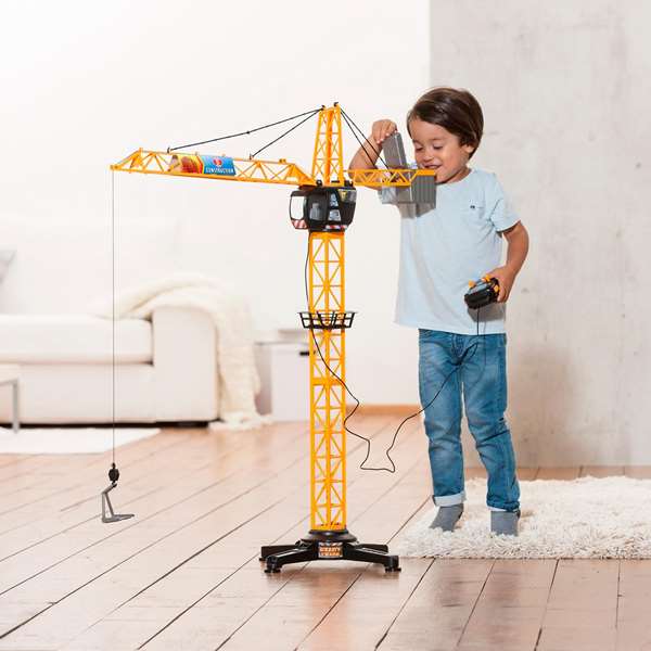 Grúa gigante con control remoto, gancho de carga, cabrestante de cuerda y pala 100 cm