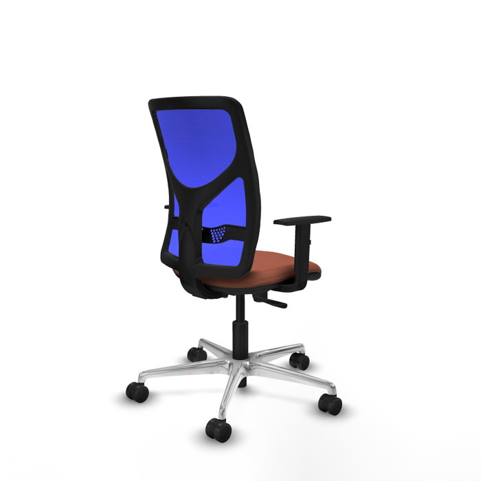 PIQUERAS Y CRESPO Silla de oficina Motilla con mecanismo Sincro, Tela Marrón y Malla Azul PIQUERAS Y CRESPO Silla de oficina Motilla con mecanismo Sincro, Tela Marrón y Malla Azul