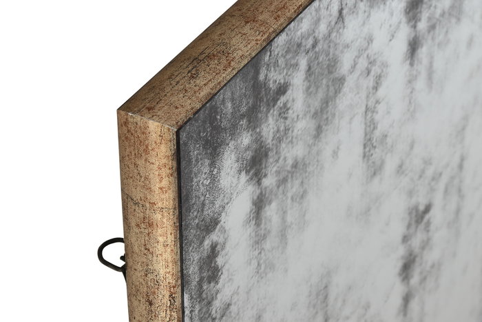 DKD Home Decor Espejo de Metal y Cristal Envejecido Negro y Dorado 80x80 cm