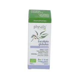 PHYSALIS Aceite Esencial Eucalipto Globulus Bio 10 ml - Esencia para Vías Respiratorias, Masaje y Difusión, Eucalyptus globulus, Origen Portugal/España