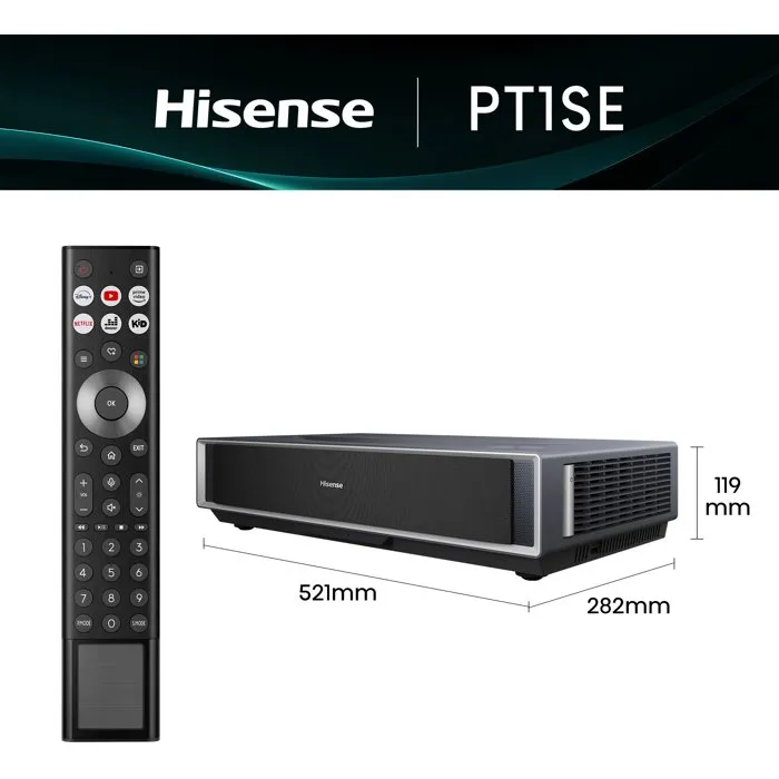 Hisense Proyector PT1SE 4K UHD Tiro Ultracorto Triple Láser Tricromía 2300 Lúmenes ANSI HIS6942351425511