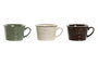 DKD Home Decor Tazas de Gres Coffee Relieve, Surtido de 3 Unidades, 260 ml