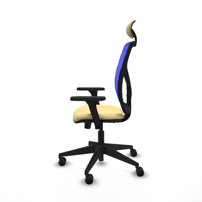 PIQUERAS Y CRESPO Silla de oficina Motilla Sincro/Traslack Crema y Azul