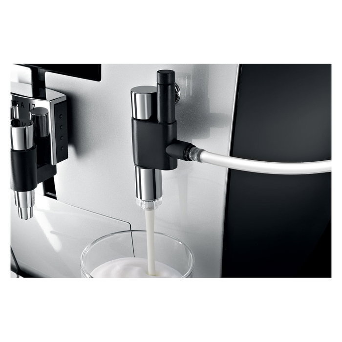 Jura 24255 Espumador de Leche Compatible D6 D60 E6 IMPRESSA C90 F50 F55 S9 XF50 XS9 XS95 Negro Cromo Transparente