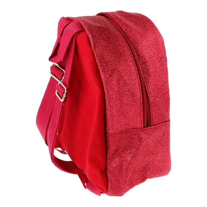 JANSPORT MOCHILA con BRILLANTINA Best Friends para Colegio - 2 Colores (Plata y Rojo) - Correas Ajustables