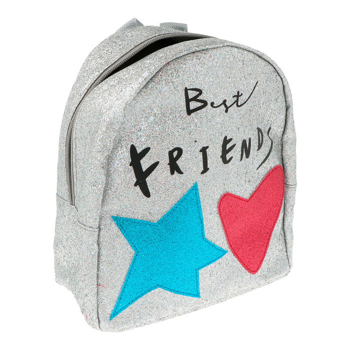 Mochila Inca Brillantina Best Friends Vuelta al Cole Plata o Rojo