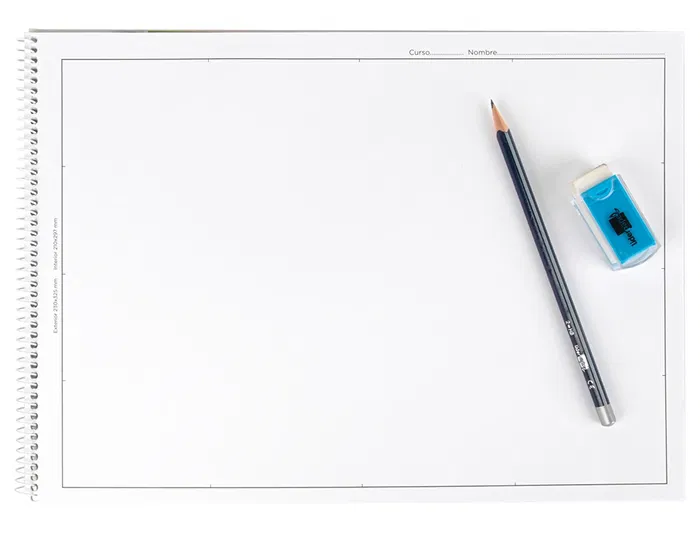 Liderpapel Bloc Dibujo Escolar Espiral 230x325mm 20 Hojas 90 gr/m2 con Recuadro