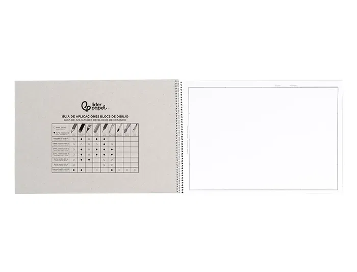 Liderpapel Bloc Dibujo Escolar Espiral 230x325mm 20 Hojas 90 gr/m2 con Recuadro