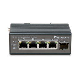 LevelOne IGP-0502 Switch Gigabit Industrial PoE+ de 5 Puertos