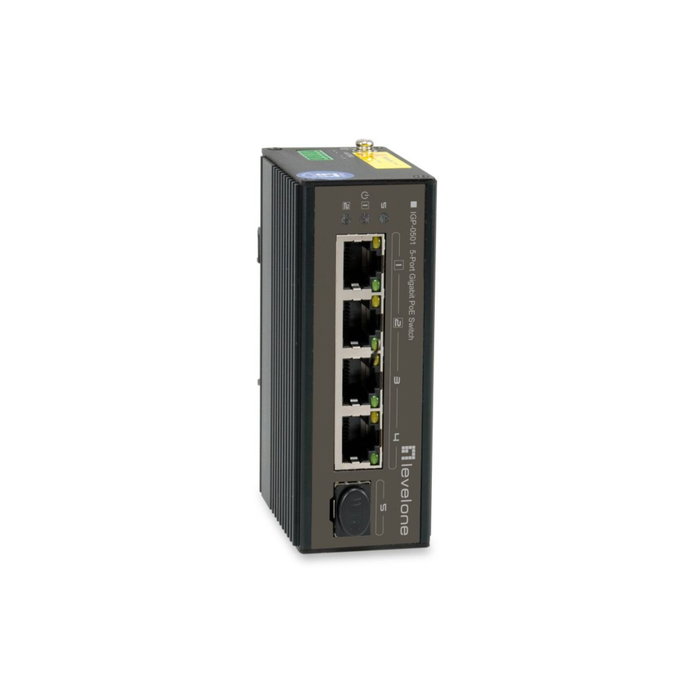 LevelOne IGP-0502 Switch Gigabit Industrial PoE+ de 5 Puertos